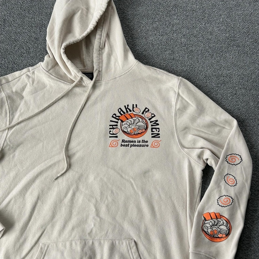 Naruto Shippuden Hoodie‎ Mens 2XL Beige Ichiraku Ramen Naruto Pullover 2002 Y2k